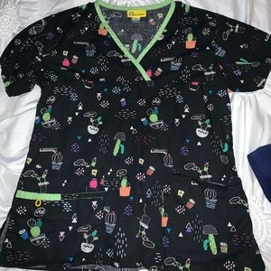 Cactus print wonderwink scrub top